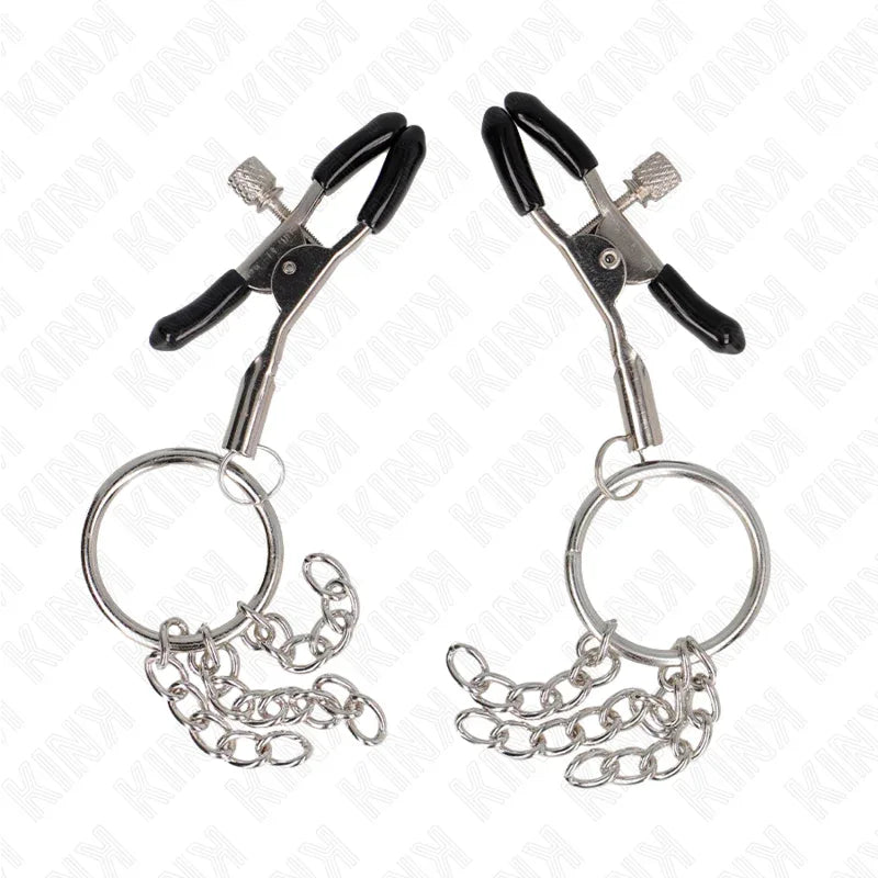 KINK - O-RING NIPPELKLEMME UND KLEINE KETTE SILBER 6 CM - Vanelion Paradise