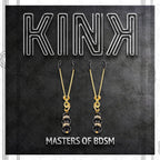 KINK - GOLDENE DÜNNE NIPPELKLEMMEN MIT 3 SCHWARZEN GLASPERLEN 7 CM - Vanelion Paradise