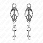 KINK - JAPANISCHE KLEEBLATT-NIPPELKLAMMERN MIT HAKEN SILBER - Vanelion Paradise