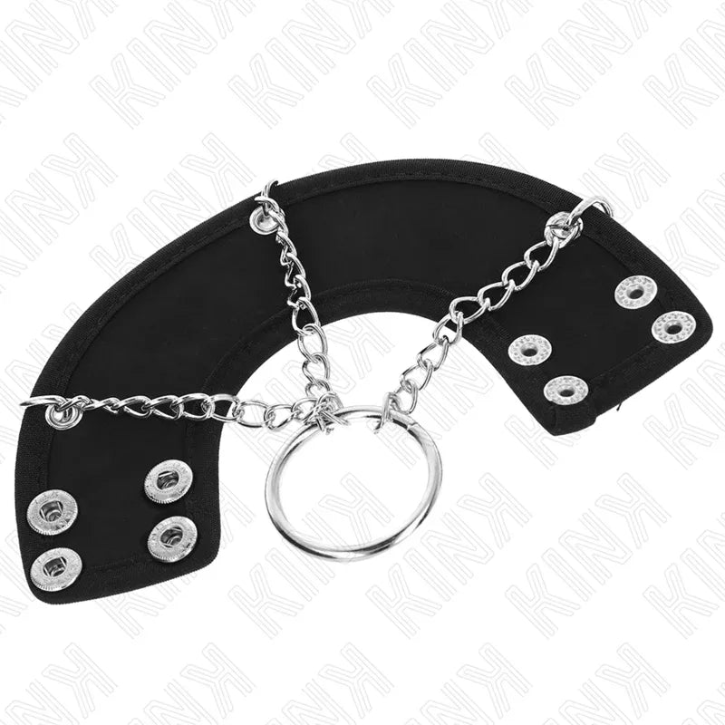 KINK - PENISRING 4 CM KETTE 7 CM METALL MIT LEDERGURTE - Vanelion Paradise