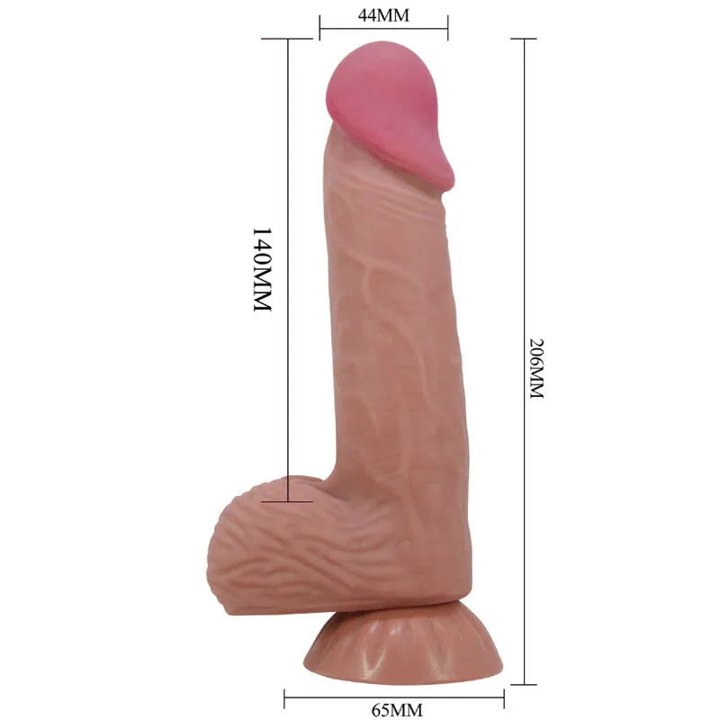 PRETTY LOVE - SLIDING SKIN SERIES REALISTISCHER DILDO MIT SCHIEBENDEM BRAUNEN HAUTSAUGNAPF 20,6 CM - Vanelion Paradise