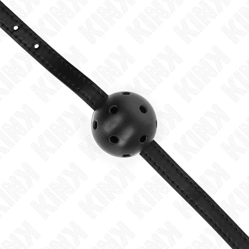 KINK - SIMPLICITY SCHWARZER ATMUNGSAKTIVER BALL 4,5 CM GAG 62 x 1,5 CM - Vanelion Paradise