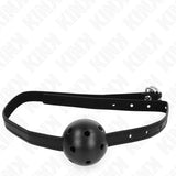 KINK - SIMPLICITY SCHWARZER ATMUNGSAKTIVER BALL 4,5 CM GAG 62 x 1,5 CM - Vanelion Paradise