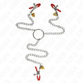 KINK - BELL 3-FACH NIPPEL- UND KLITORISKLEMMEN ROT MIT KETTE 30 CM - Vanelion Paradise