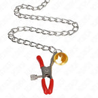KINK - BELL 3-FACH NIPPEL- UND KLITORISKLEMMEN ROT MIT KETTE 30 CM - Vanelion Paradise