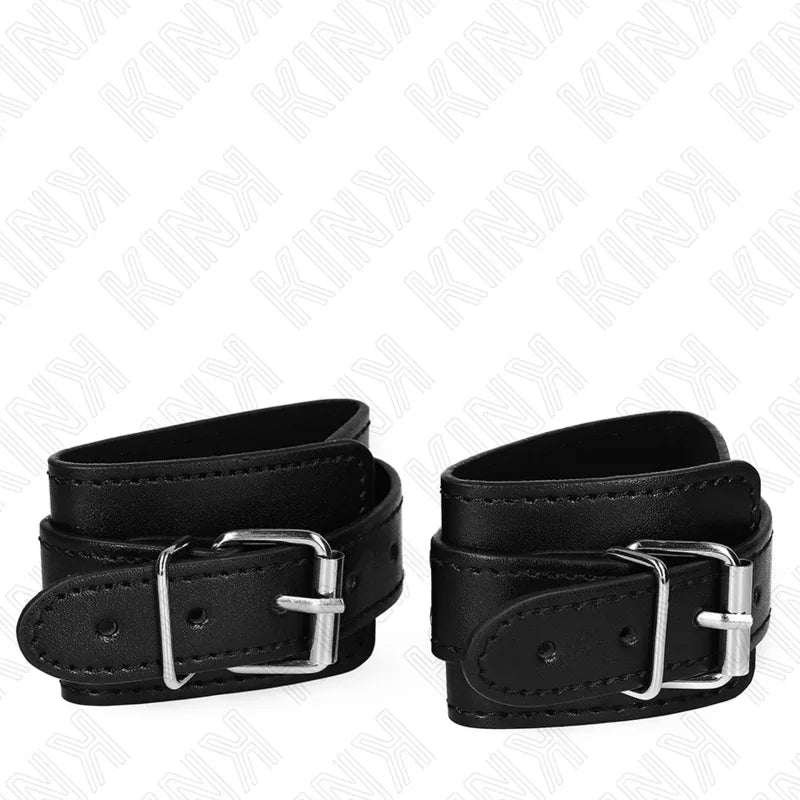 KINK - ABSCHLIEßBARE DUNGEON HANDGELENKSFESSELN SCHWARZ VERSTELLBAR 21-28 CM X 5,5 CM - Vanelion Paradise