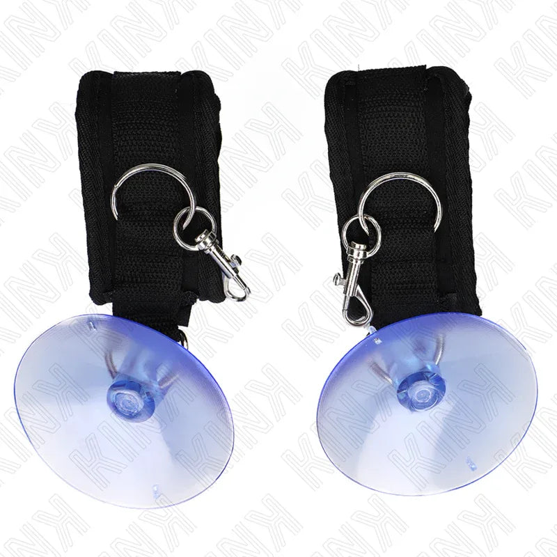 KINK Handgelenkfesseln mit Saugnäpfen – Schwarz - Vanelion Paradise