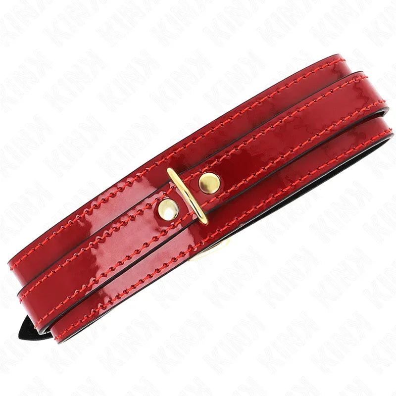 KINK - WEINROTE VERSTELLBARE HALSKETTE MIT GOLDENEN DETAILS 29-42,5 CM X 4 CM - Vanelion Paradise