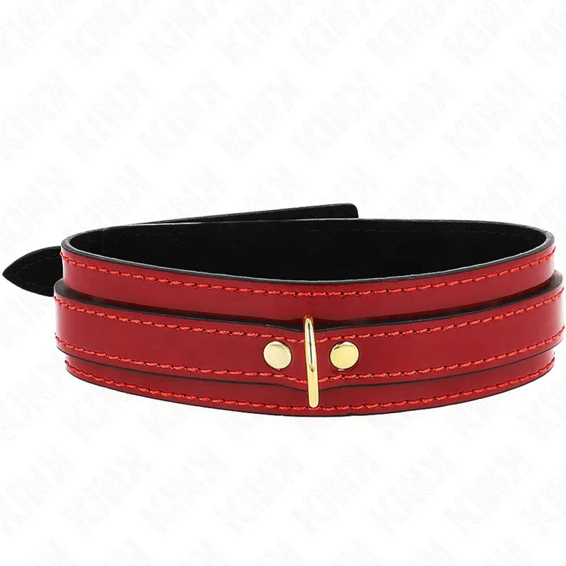 KINK - WEINROTE VERSTELLBARE HALSKETTE MIT GOLDENEN DETAILS 29-42,5 CM X 4 CM - Vanelion Paradise
