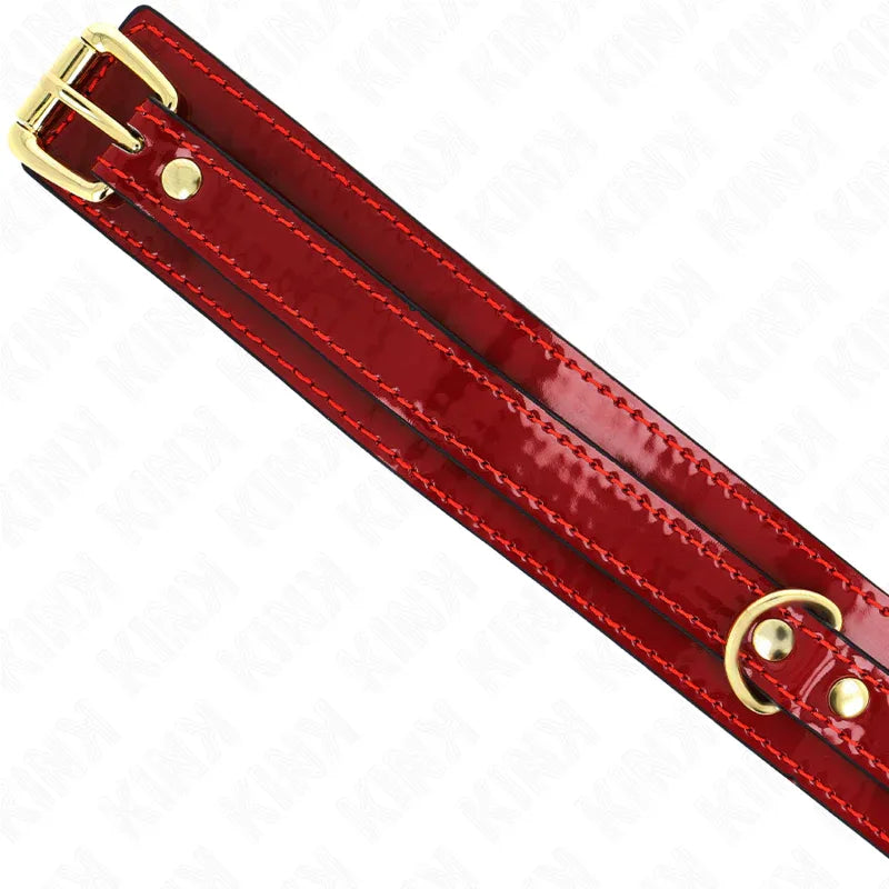 KINK - WEINROTE VERSTELLBARE HALSKETTE MIT GOLDENEN DETAILS 29-42,5 CM X 4 CM - Vanelion Paradise