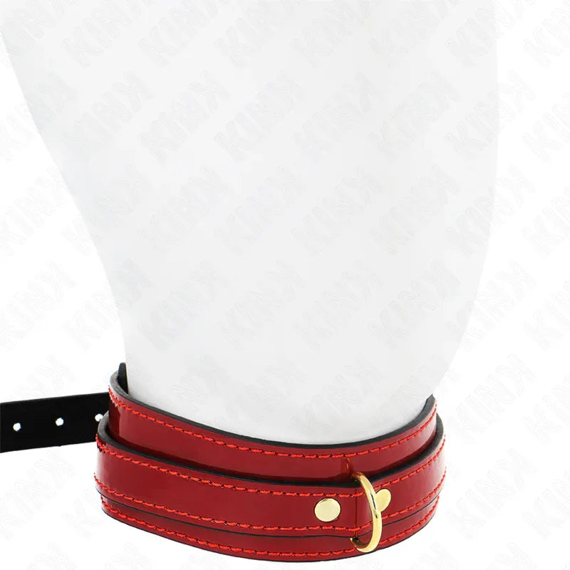 KINK - WEINROTE VERSTELLBARE HALSKETTE MIT GOLDENEN DETAILS 29-42,5 CM X 4 CM - Vanelion Paradise
