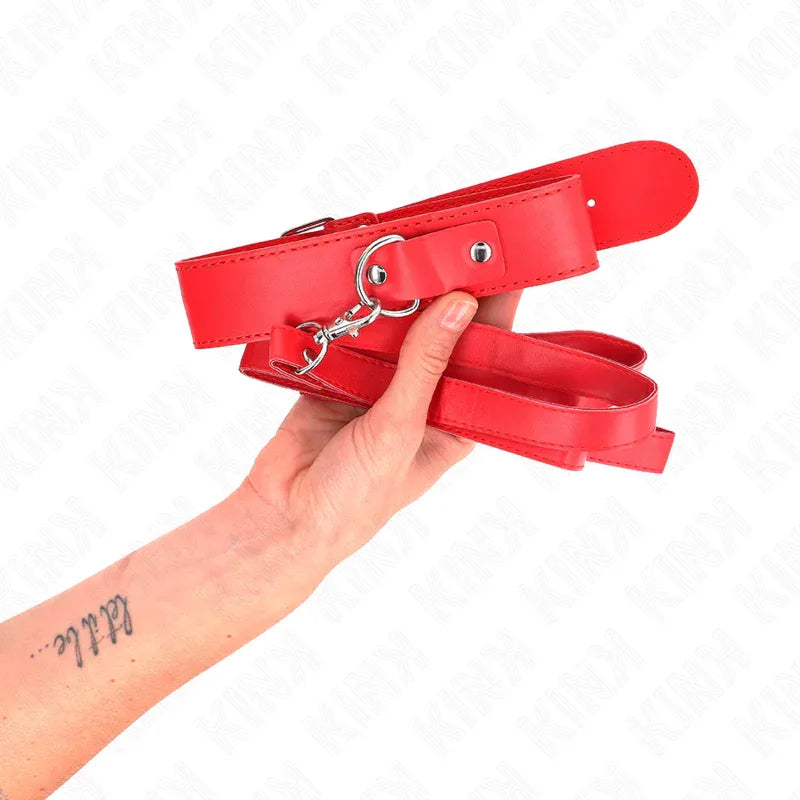 KINK - HALSKETTE MIT GÜRTEL 116 CM ROJO GURT VERSTELLBAR 32-50 CM X 8 CM - Vanelion Paradise