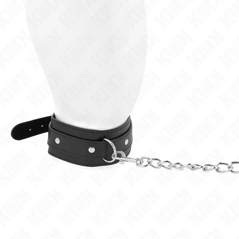 KINK - HALSKETTE MIT LEINE 65 CM 1 RING VERSTELLBAR 38-49 CM X 5 CM - Vanelion Paradise