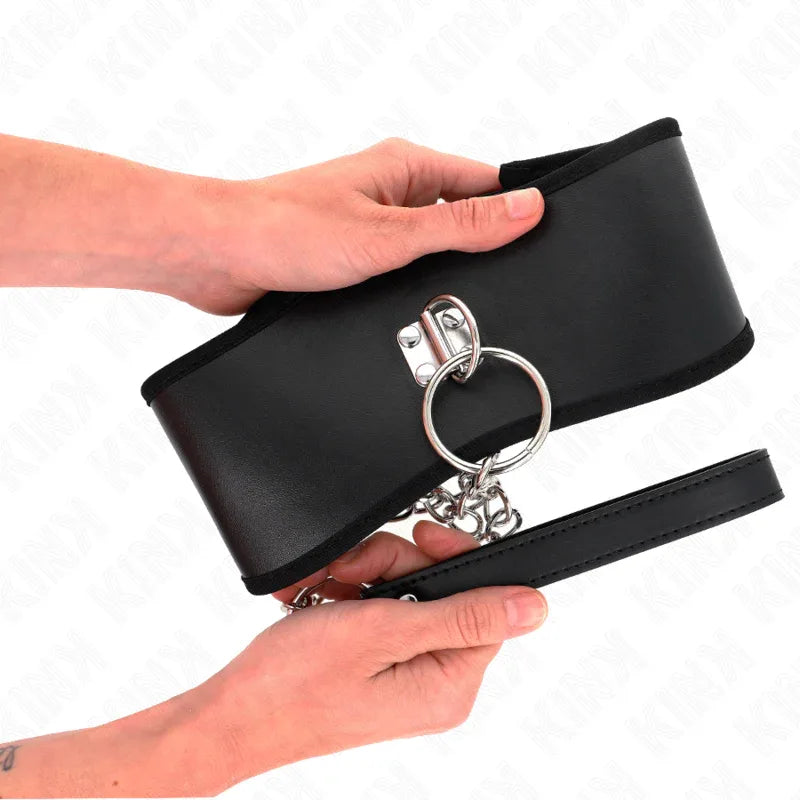 KINK - HALSKETTE 65 CM MIT BREITEM RIEMEN VERSTELLBAR 40-55 CM X 10 CM - Vanelion Paradise