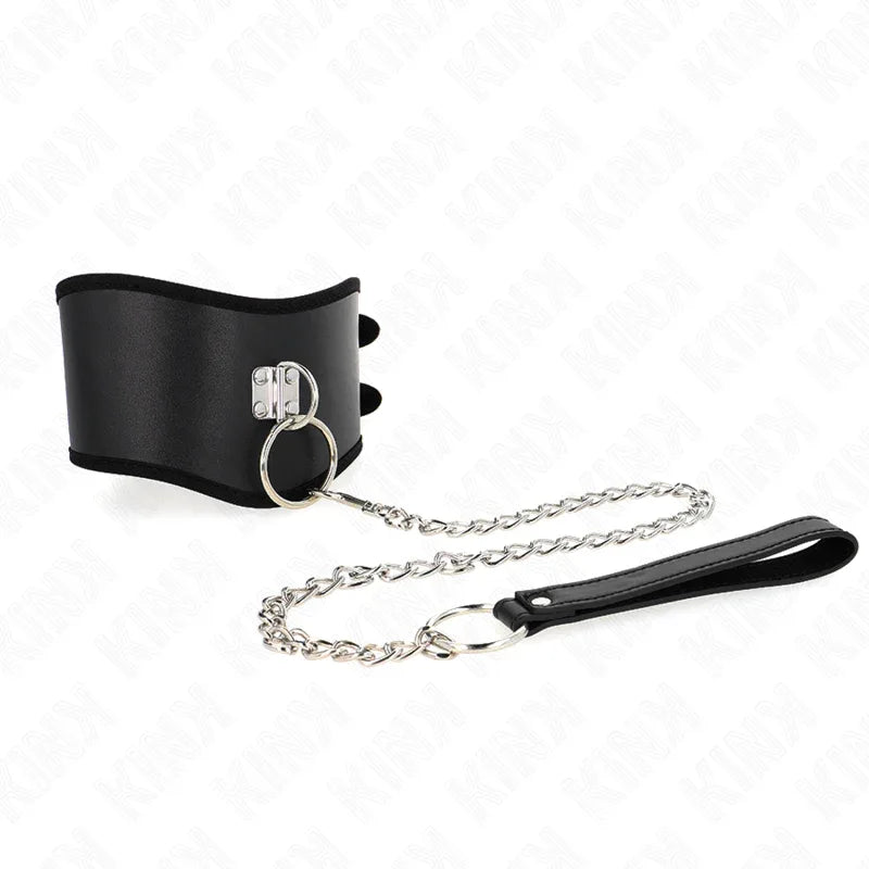 KINK - HALSKETTE 65 CM MIT BREITEM RIEMEN VERSTELLBAR 40-55 CM X 10 CM - Vanelion Paradise