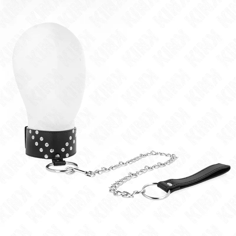 KINK - HALSKETTE MIT GÜRTEL 65 CM MIT V-NIETE VERSTELLBAR 36-43 CM X 5 CM - Vanelion Paradise