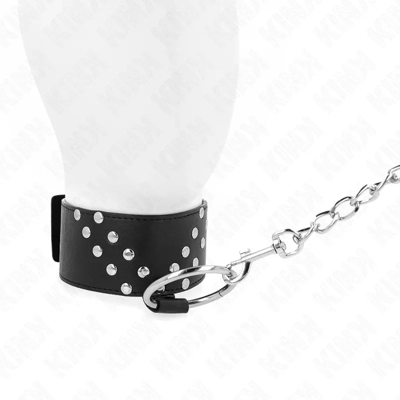 KINK - HALSKETTE MIT GÜRTEL 65 CM MIT V-NIETE VERSTELLBAR 36-43 CM X 5 CM - Vanelion Paradise