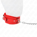 KINK - HALSBAND MIT LEINE 65 CM MIT EINSCHRÄNKUNGEN ROT 36-42 CM X 5,5 CM - Vanelion Paradise