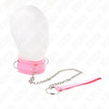 KINK - HALSBAND MIT LEINE 65 CM MIT EINSCHRÄNKUNGEN ROSA 36-42 CM X 5,5 CM - Vanelion Paradise