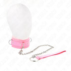 KINK - HALSBAND MIT LEINE 65 CM MIT EINSCHRÄNKUNGEN ROSA 36-42 CM X 5,5 CM - Vanelion Paradise