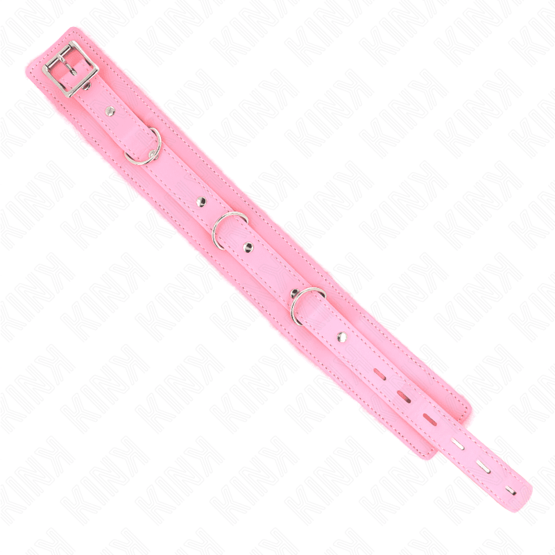 KINK - HALSBAND MIT LEINE 65 CM MIT EINSCHRÄNKUNGEN ROSA 36-42 CM X 5,5 CM - Vanelion Paradise