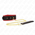 KINK - HALSBAND MIT LEINE AUS EINFACHER STOFF, VERSTELLBAR 33-48 CM X 5,7 CM - Vanelion Paradise