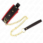 KINK - HALSBAND MIT LEINE AUS EINFACHER STOFF, VERSTELLBAR 33-48 CM X 5,7 CM - Vanelion Paradise