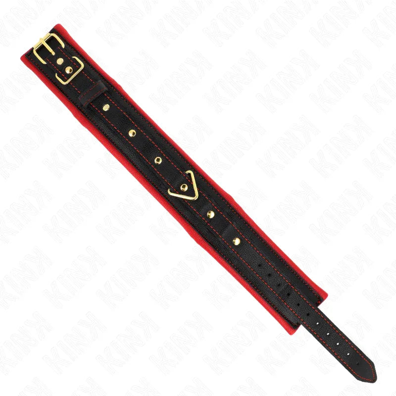 KINK - HALSBAND MIT LEINE AUS EINFACHER STOFF, VERSTELLBAR 33-48 CM X 5,7 CM - Vanelion Paradise