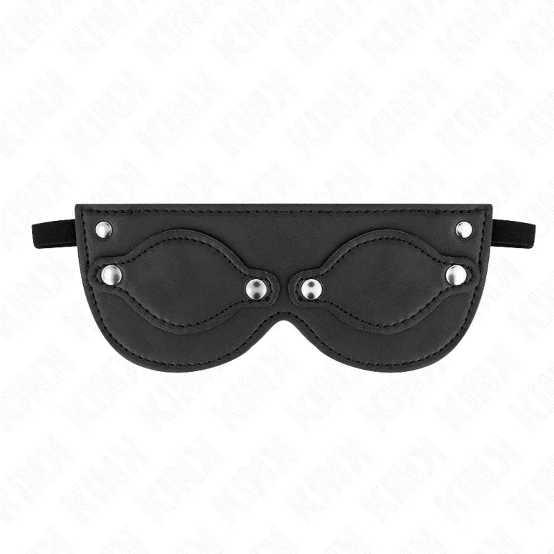 KINK - KUNSTLEDERMASKE MIT ABNEHMBAREN AUGENABDECKUNGEN 22 x 9 CM - Vanelion Paradise