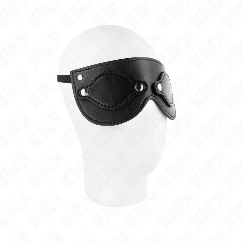 KINK - KUNSTLEDERMASKE MIT ABNEHMBAREN AUGENABDECKUNGEN 22 x 9 CM - Vanelion Paradise