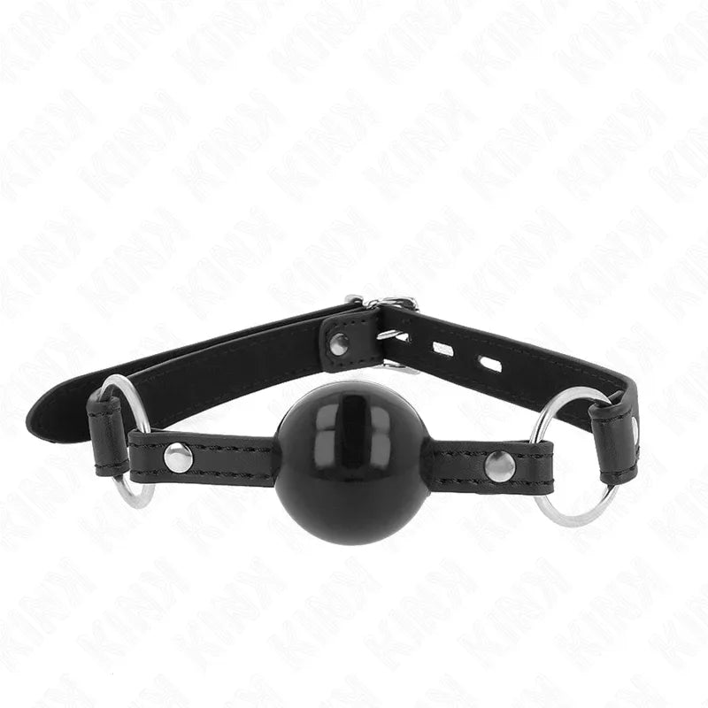KINK - TPE BALL 4 CM KNEBEL MIT SCHWARZEM SCHLOSS 60 x 2 CM - Vanelion Paradise