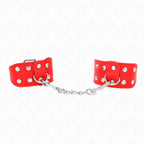 KINK - ARMBÄNDER MIT DOPPELTER REIHE VERSTELLBARER NIETEN ROT - Vanelion Paradise