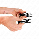 KINK - JAPANISCHE KLEEBLATT-NIPPELKLAMMERN MIT KETTE SCHWARZ 30 CM - Vanelion Paradise