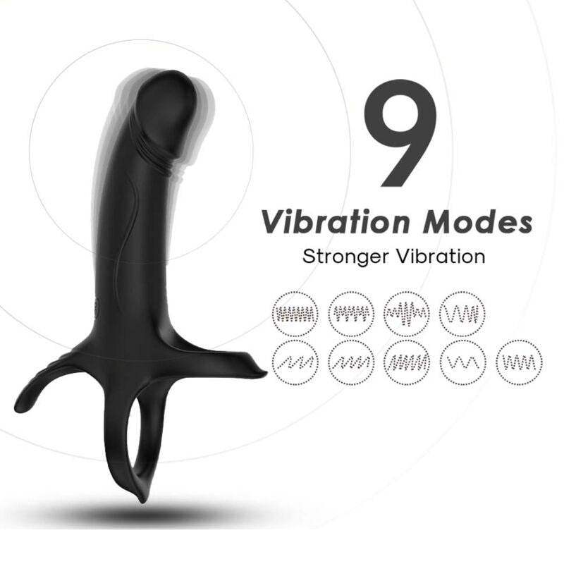 ARMONY Dildo mit Vibrator & Penisring – schwarz, vibrierend - Vanelion Paradise