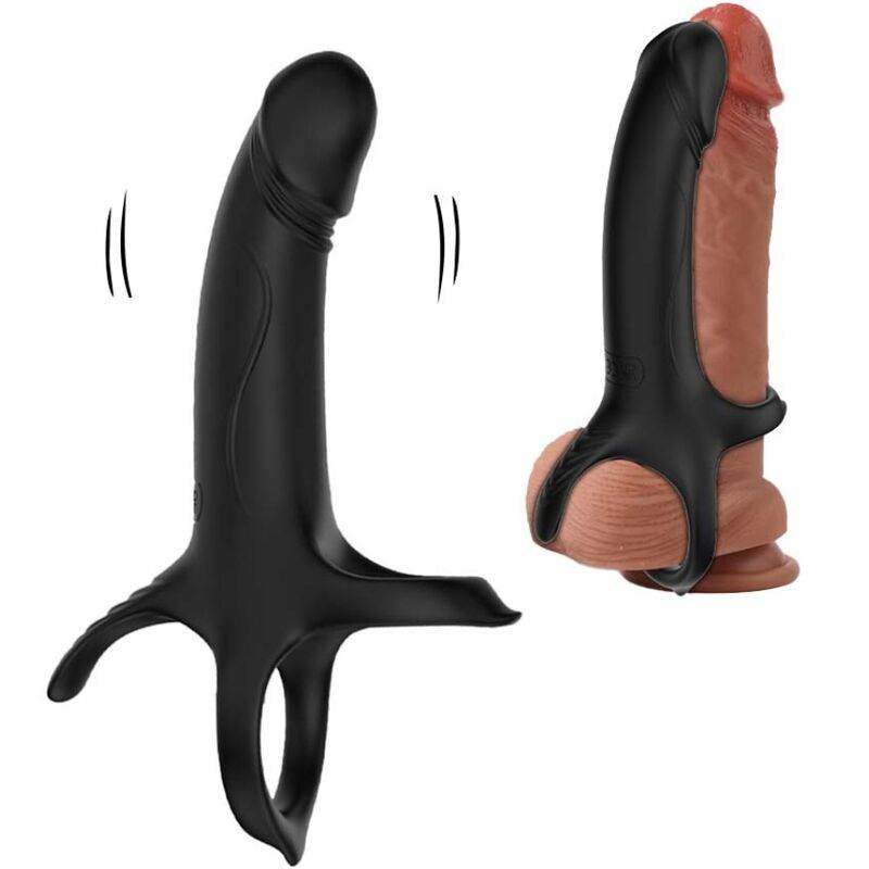 ARMONY Dildo mit Vibrator & Penisring – schwarz, vibrierend - Vanelion Paradise
