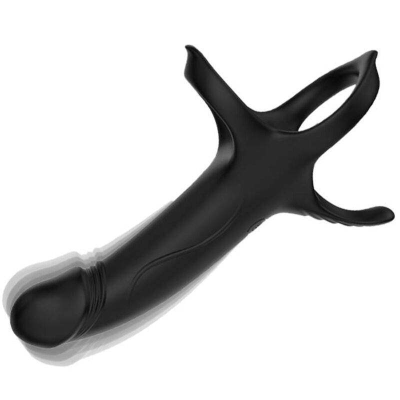ARMONY Dildo mit Vibrator & Penisring – schwarz, vibrierend - Vanelion Paradise
