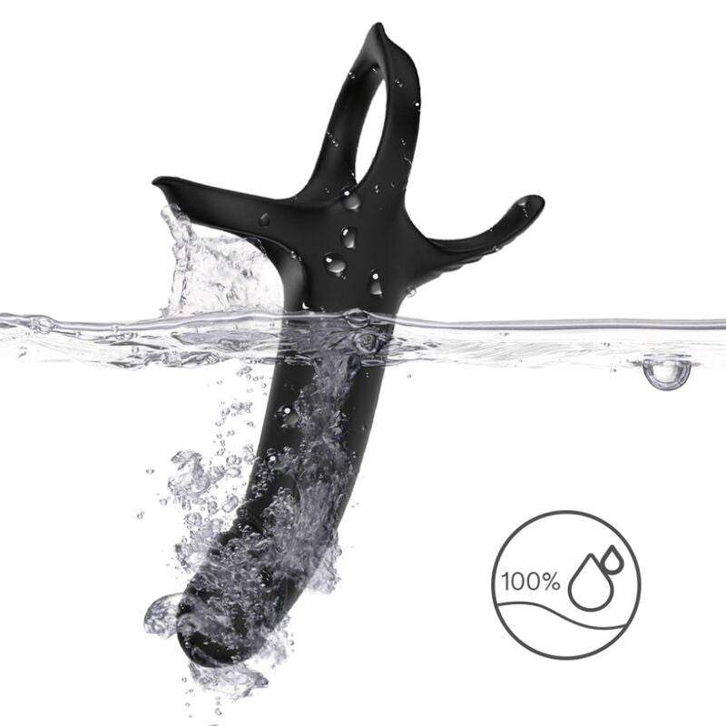 ARMONY Dildo mit Vibrator & Penisring – schwarz, vibrierend - Vanelion Paradise