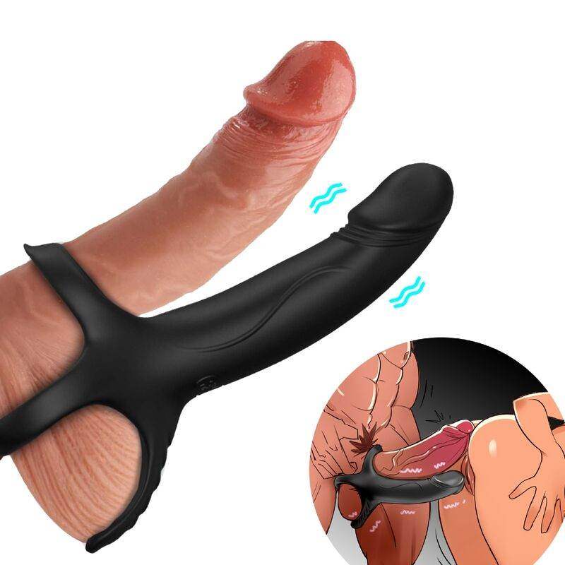 ARMONY Dildo mit Vibrator & Penisring – schwarz, vibrierend - Vanelion Paradise
