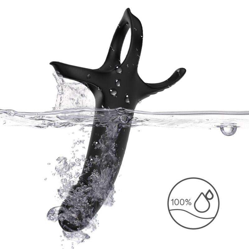 ARMONY Dildo mit Vibrator & Penisring – schwarz, vibrierend - Vanelion Paradise