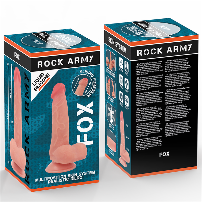 Rock Army Fox Silikon-Dildo mit Saugnapf – 19 × 3,2 cm