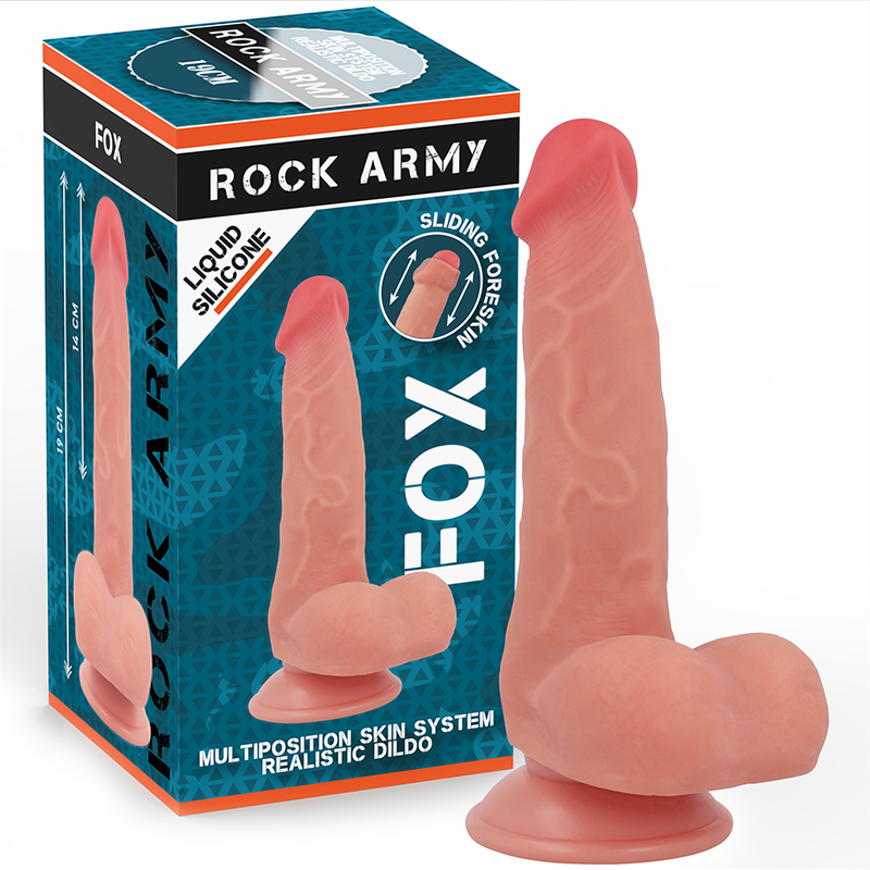 Rock Army Fox Silikon-Dildo mit Saugnapf – 19 × 3,2 cm