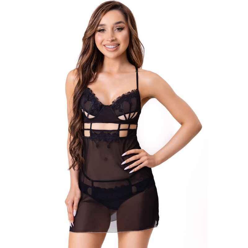LIVCO CORSETTI FASHION - MAIA 20247 BABYDOLL + TANGA SCHWARZ S/M - Vanelion Paradise