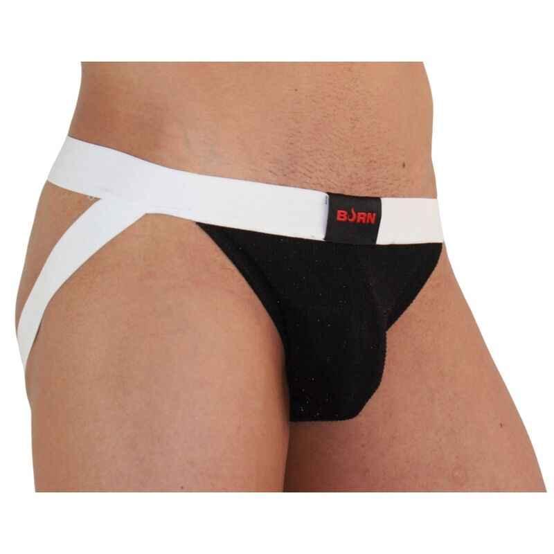 BURN - 004 JOCK GLÄNZEND SCHWARZ / WEISS S - Vanelion Paradise