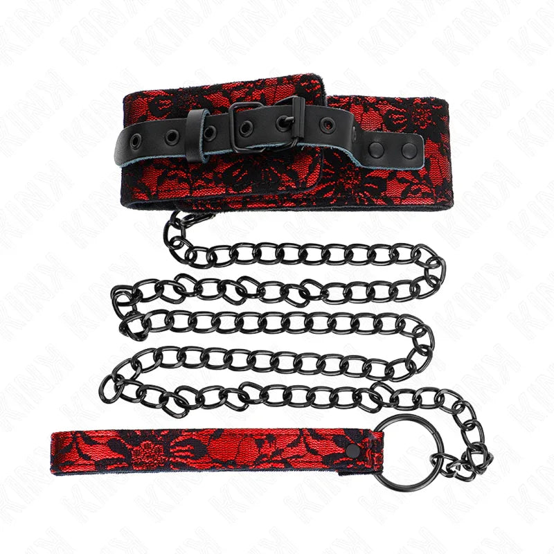 KINK - SPITZENKETTE MIT GÜRTEL MIT ECHTLEDERGÜRTEL 105 CM / 44 X 5,5 CM - Vanelion Paradise