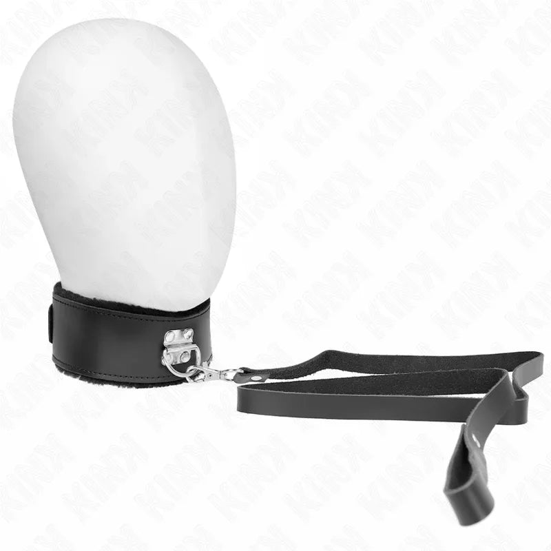 KINK - HALSKETTE MIT GÜRTEL 116 CM MIT SCHWARZEM LEDERBAND VERSTELLBAR 40-48 CM X 6 CM - Vanelion Paradise