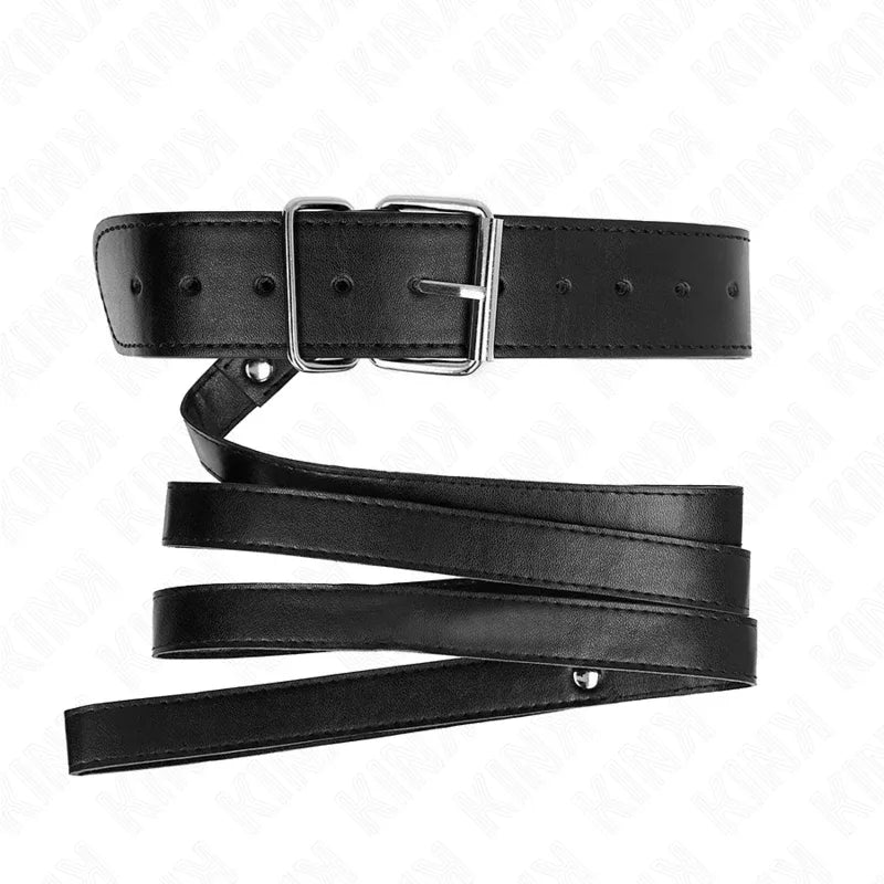 KINK - HALSKETTE MIT GÜRTEL 116 CM SCHWARZ GURT VERSTELLBAR 32-50 CM X 8 CM - Vanelion Paradise