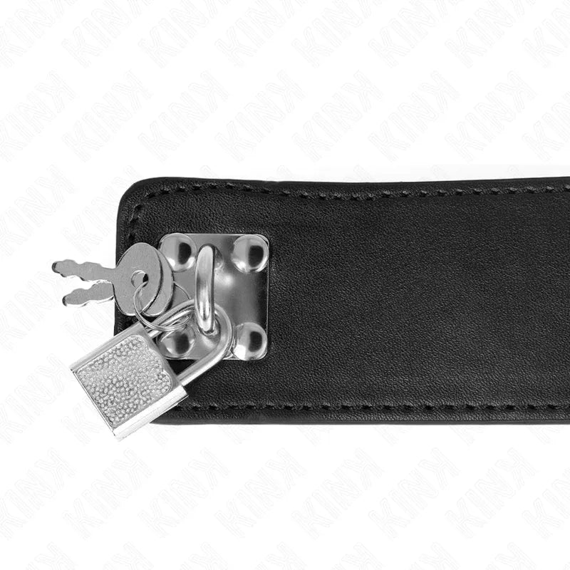 KINK - HALSKETTE MIT GÜRTEL 65 CM MIT BREITEM SCHWARZEN RIEMEN VERSTELLBAR 33,5-41 CM X 5 CM - Vanelion Paradise