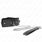 KINK - HALSBAND MIT LEINE 65 CM MIT EINSCHRÄNKUNGEN SCHWARZ 36-42 CM X 5,5 CM - Vanelion Paradise