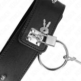 KINK - HALSKETTE 65 CM MIT LEINE MIT SILBERNEN NIETEN MODELL 2 VERSTELLBAR 36-43 CM X 5 CM - Vanelion Paradise