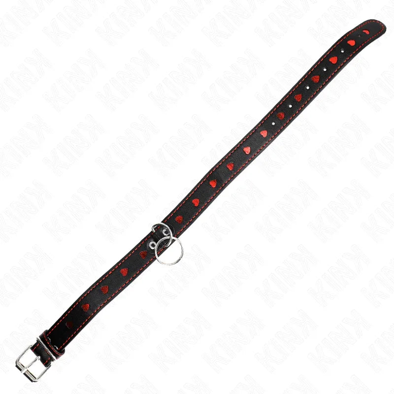 KINK - HALSKETTE MIT BAND 65 CM HERZDETAILS 52,5 X 2,5 CM - Vanelion Paradise